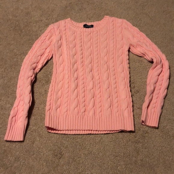 Lands’ End Drifter cable cotton sweater size XS